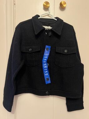 Hunter Black Wool Button Jacket